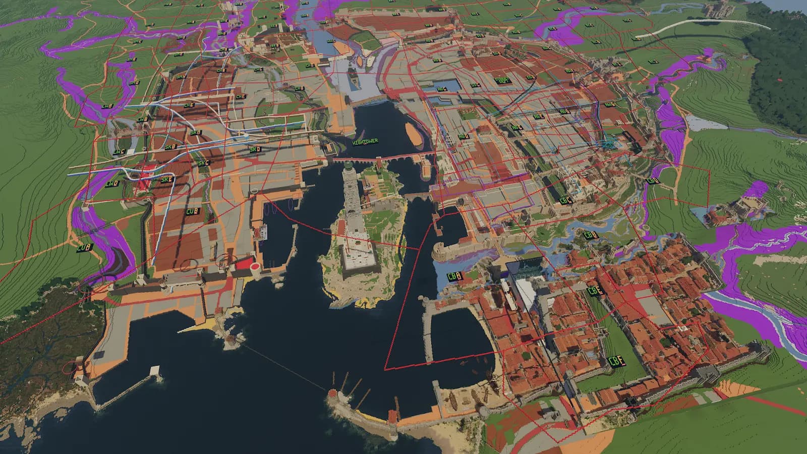 Oldtown under construction — a massive collaborative build in progress